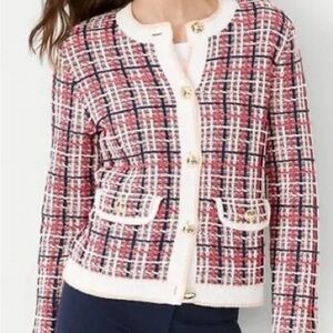 Ann Taylor Striped Knit Cardigan lady jacket/cardigan